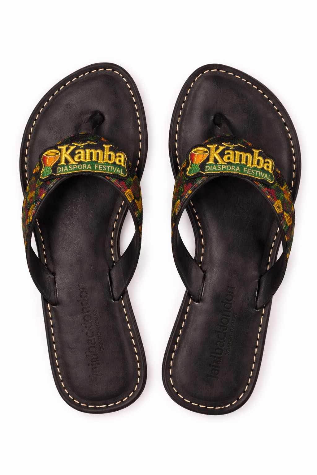 Black Leather Kamba Sandals