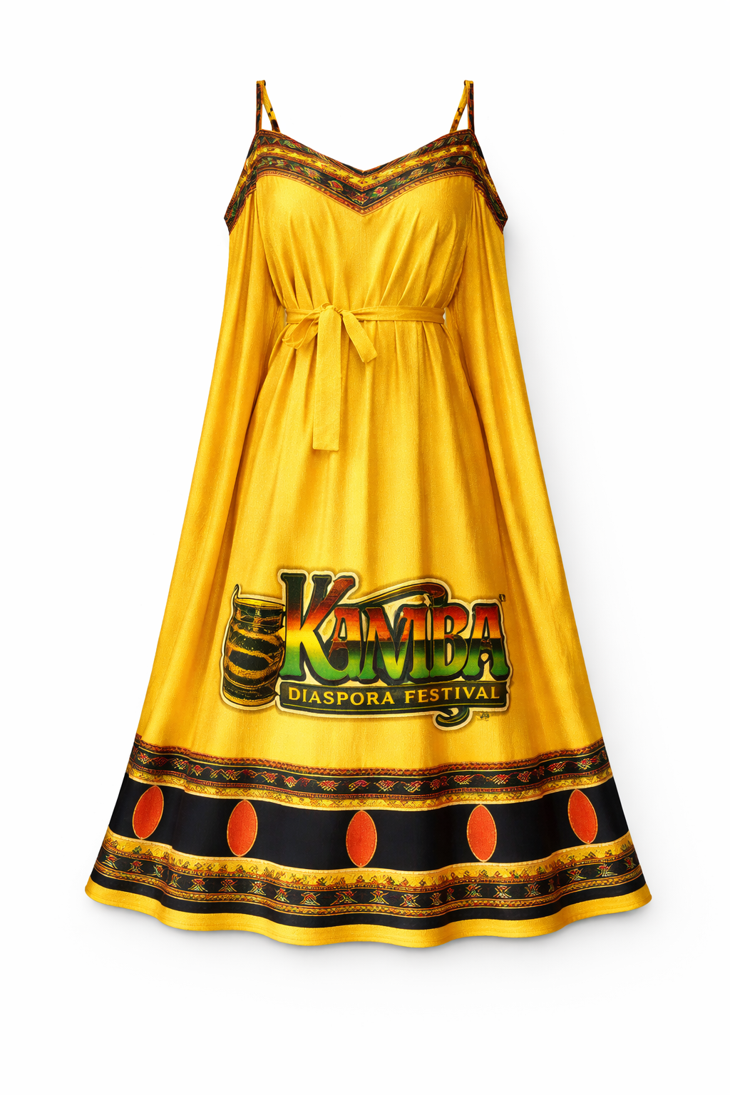 Yellow Kamba V-Neck Dress